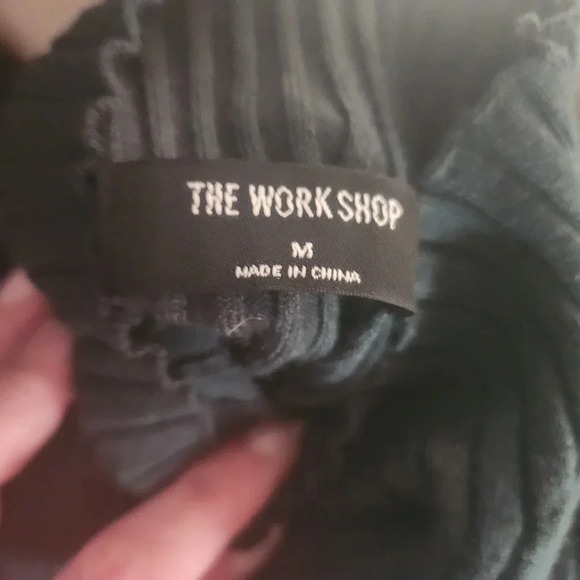 NWOT The Work Shop Women's Dark Green Cotton Maxi Dress Med - Picture 5 of 10